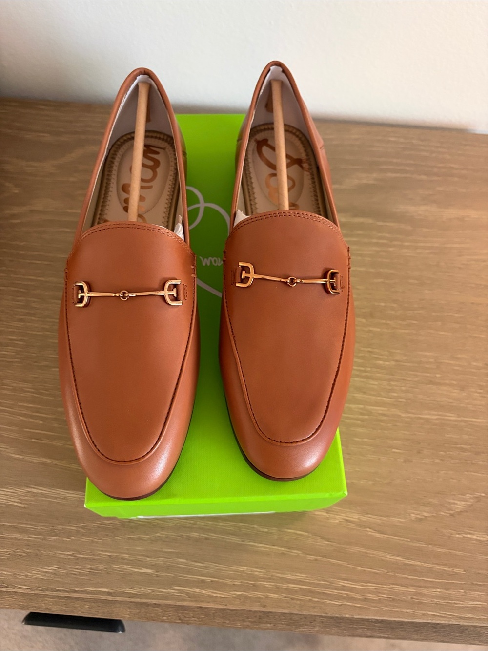 Sam Edelman women’s Cognac Leather Bit Loafers